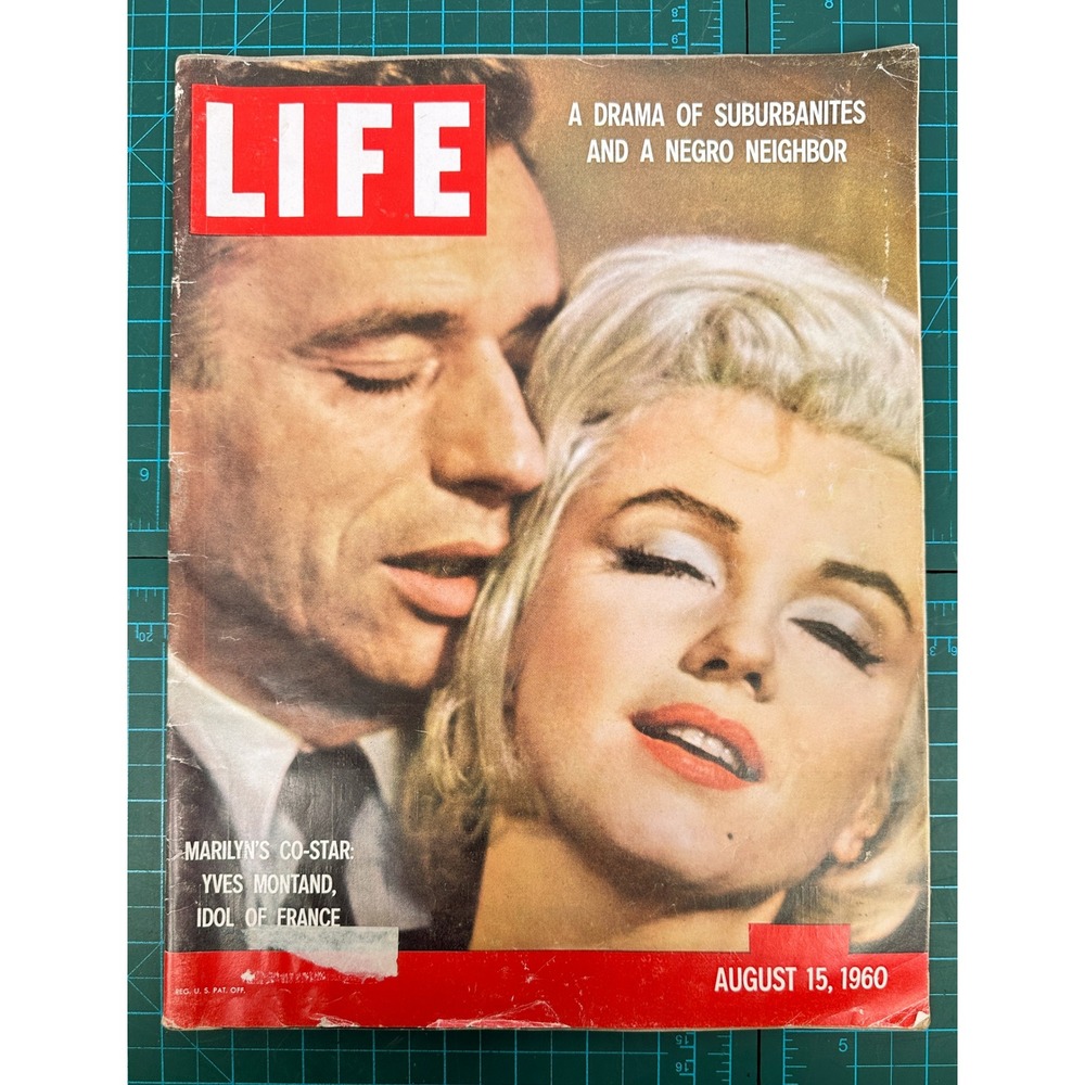 Vintage LIFE Magazine August 15 1960 Marilyn Monroe Yves Montand Cover Ads